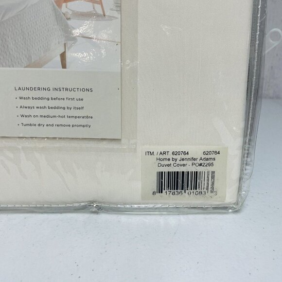 Jennifer Adams Home Eternal Collection Twin Duvet Cover Off White - Picture 4 of 5